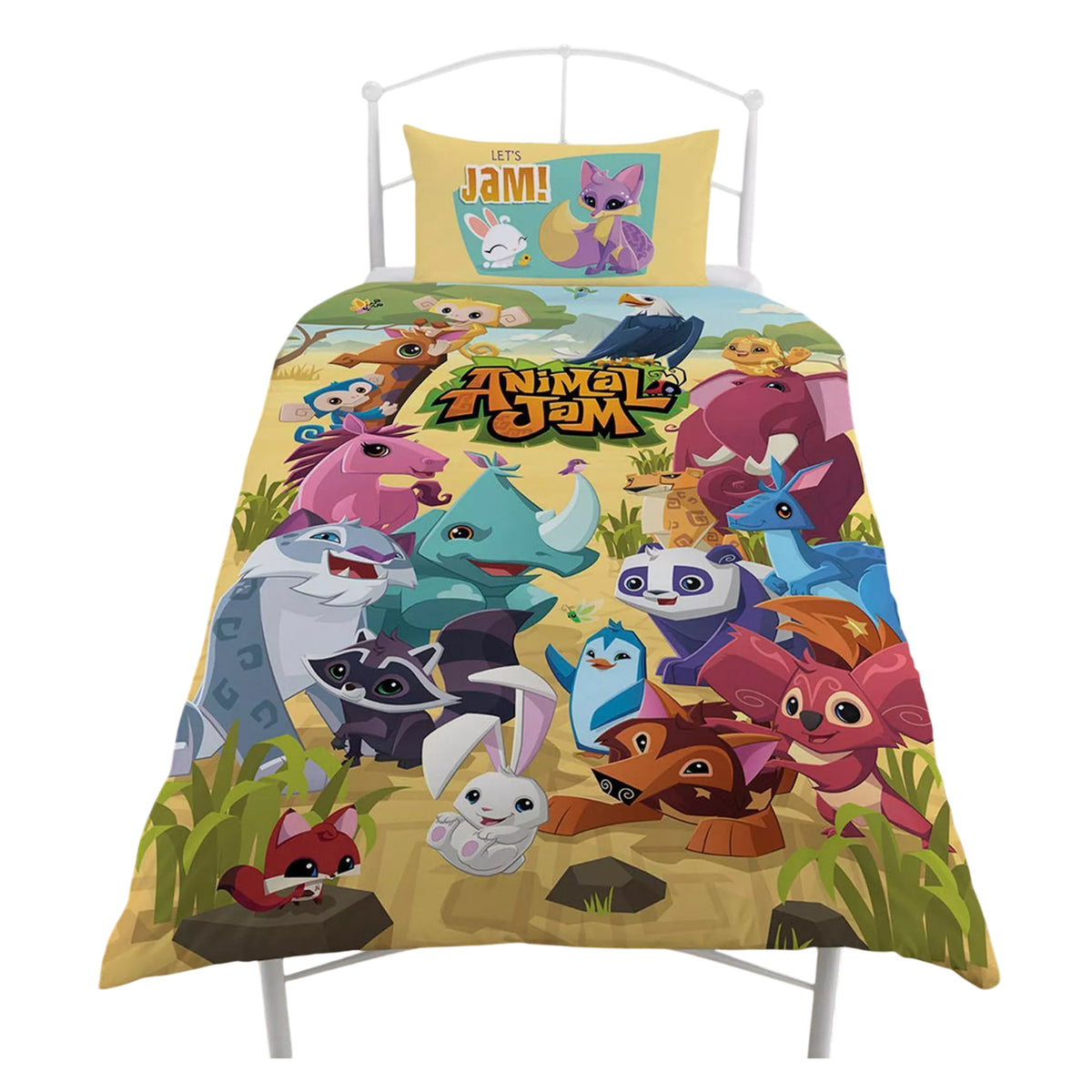 Multicoloured - Front - Animal Jam Reversible Duvet Set