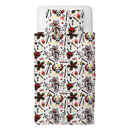 Multicoloured - Back - Stranger Things Hellfire Club Reversible Duvet Set