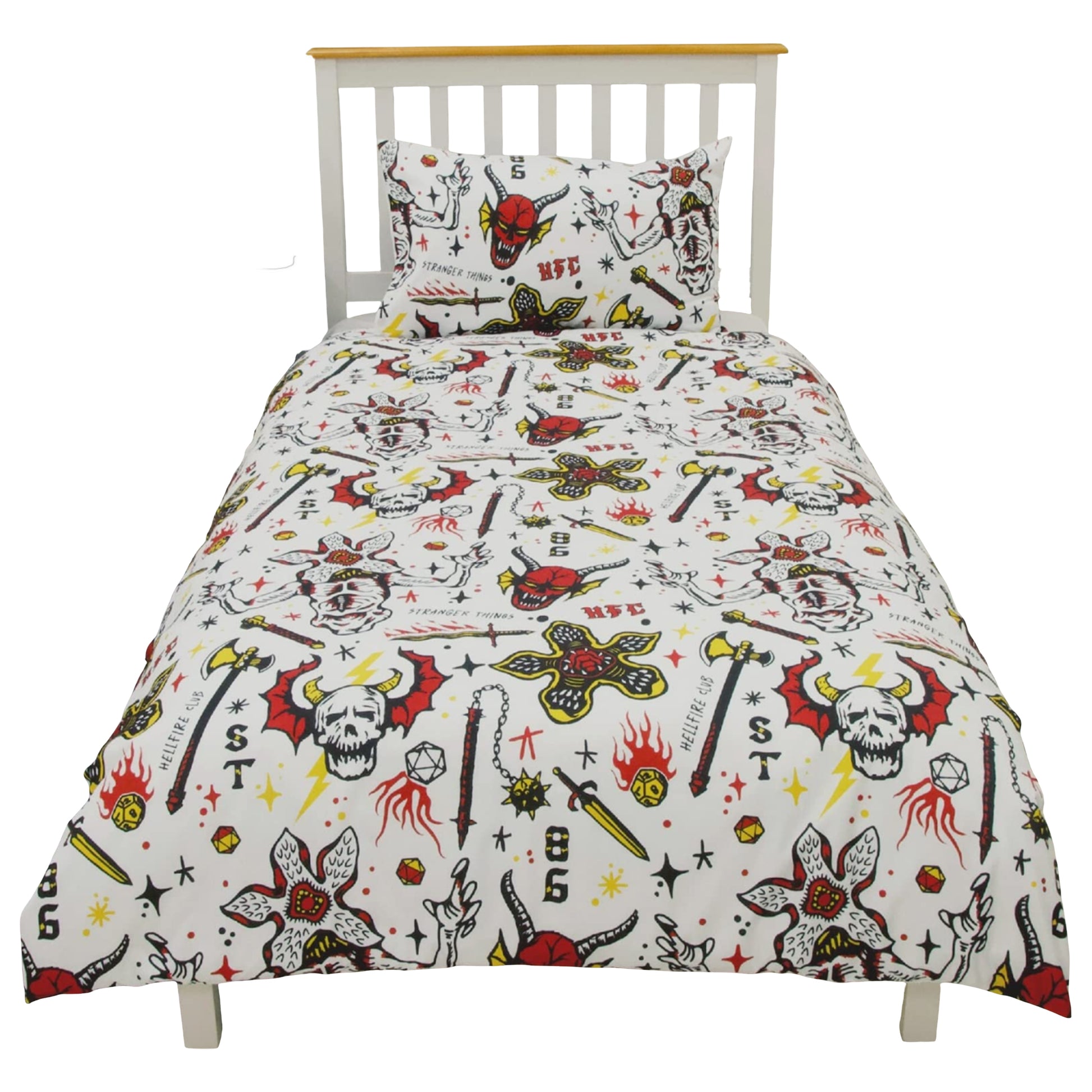Multicoloured - Pack Shot - Stranger Things Hellfire Club Reversible Duvet Set