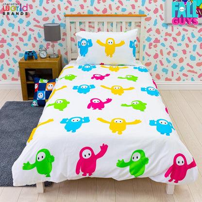Multicoloured - Side - Fall Guys Reversible Duvet Set