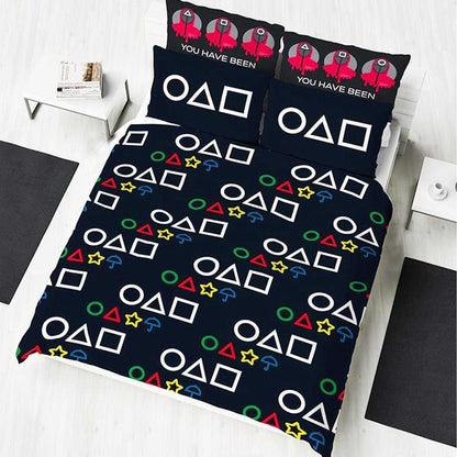 Multicoloured - Lifestyle - Squid Game Symbols Reversible Duvet Set