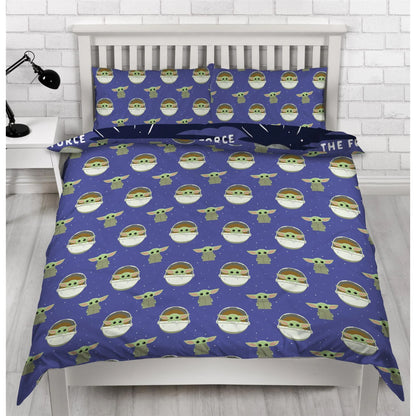 Multicoloured - Side - Star Wars Mandalorian Baby Yoda Reversible Duvet Set