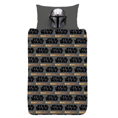 Multicoloured - Back - Star Wars The Mandalorian Helmet Reversible Duvet Set