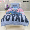 Blue-Navy-Pink-Purple - Side - Fortnite Battle Royale Reversible Duvet Set