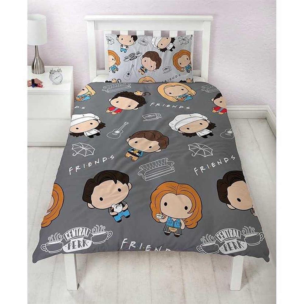 Multicoloured - Side - Friends Chibi Reversible Duvet Set