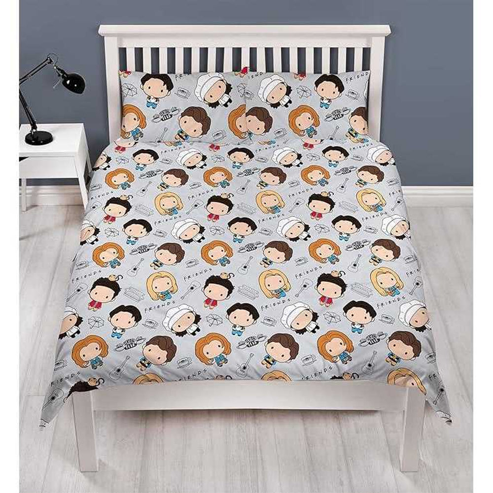 Multicoloured - Close up - Friends Chibi Reversible Duvet Set