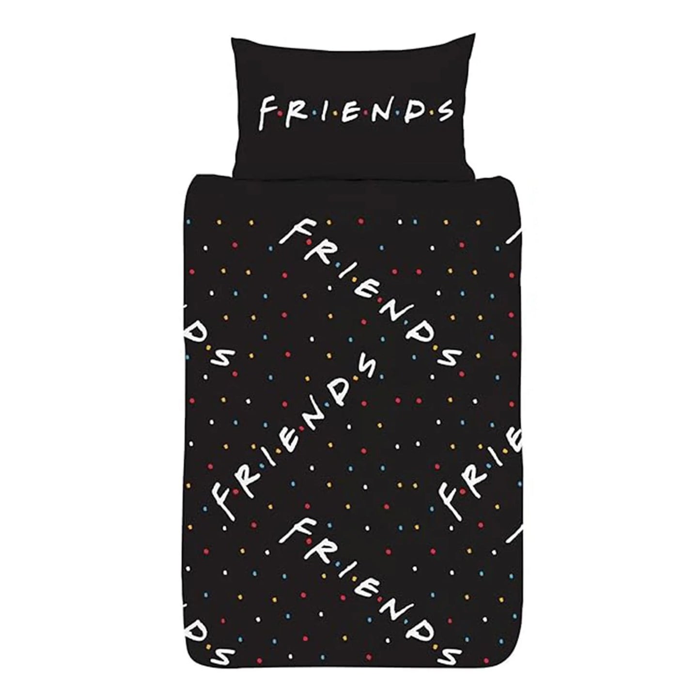 Black-Grey - Back - Friends Logo Reversible Duvet Set