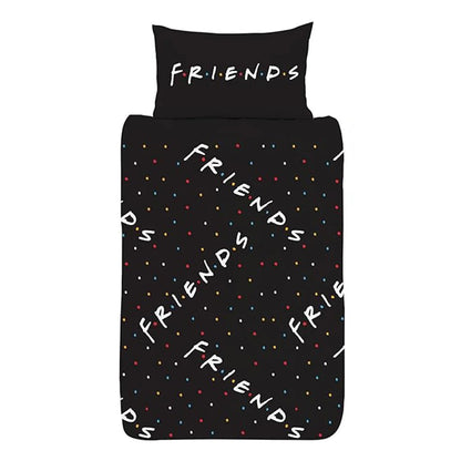 Black-Grey - Back - Friends Logo Reversible Duvet Set