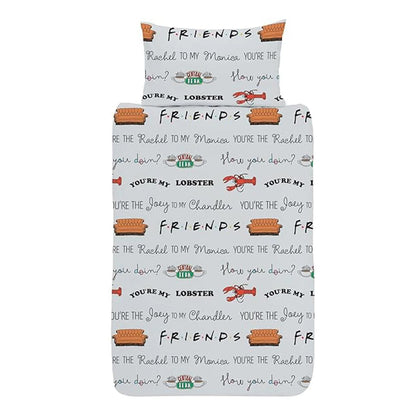 Black-Grey - Front - Friends Logo Reversible Duvet Set