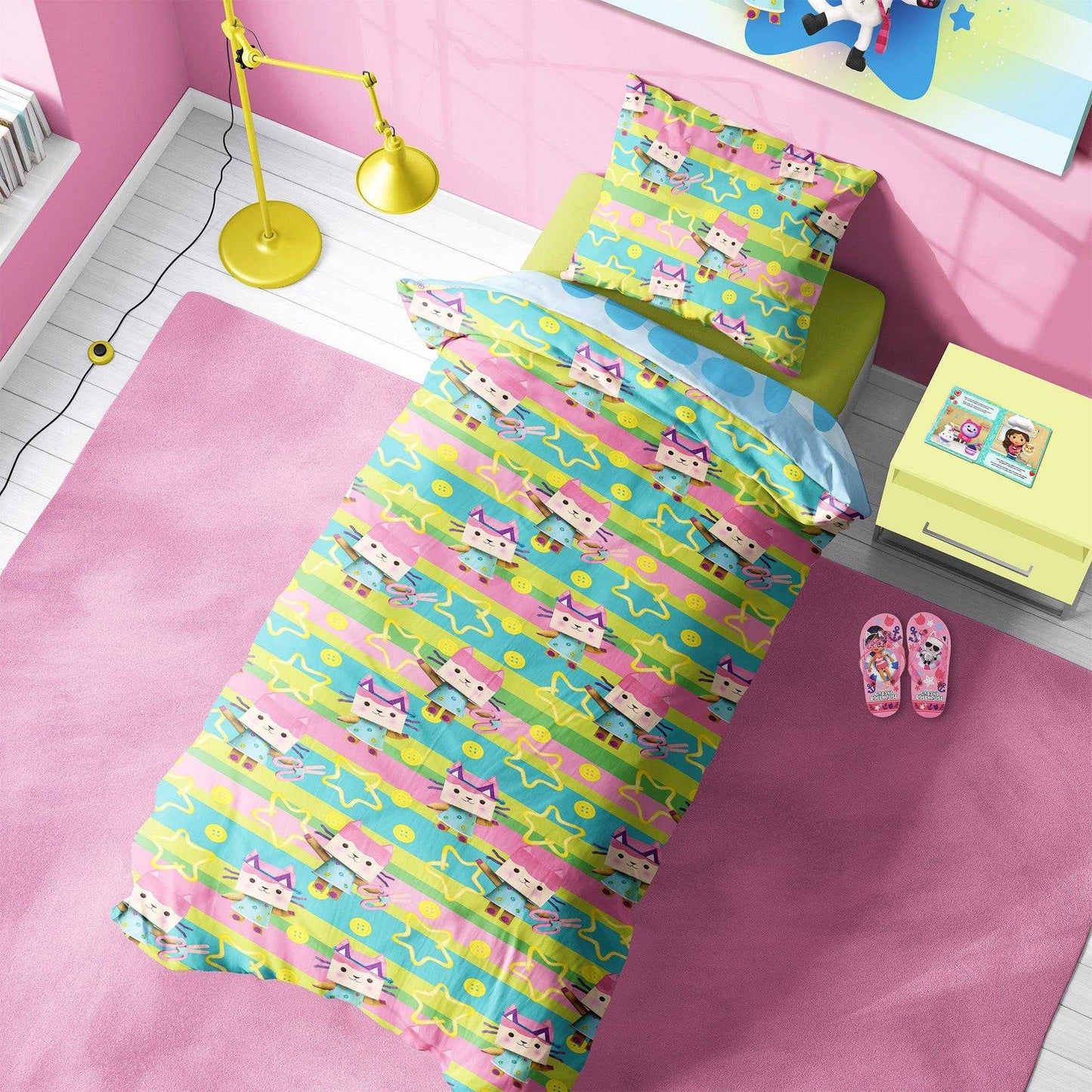 Multicoloured - Side - Gabby´s Dollhouse Glitter Makes Everything Better Reversible Duvet Set