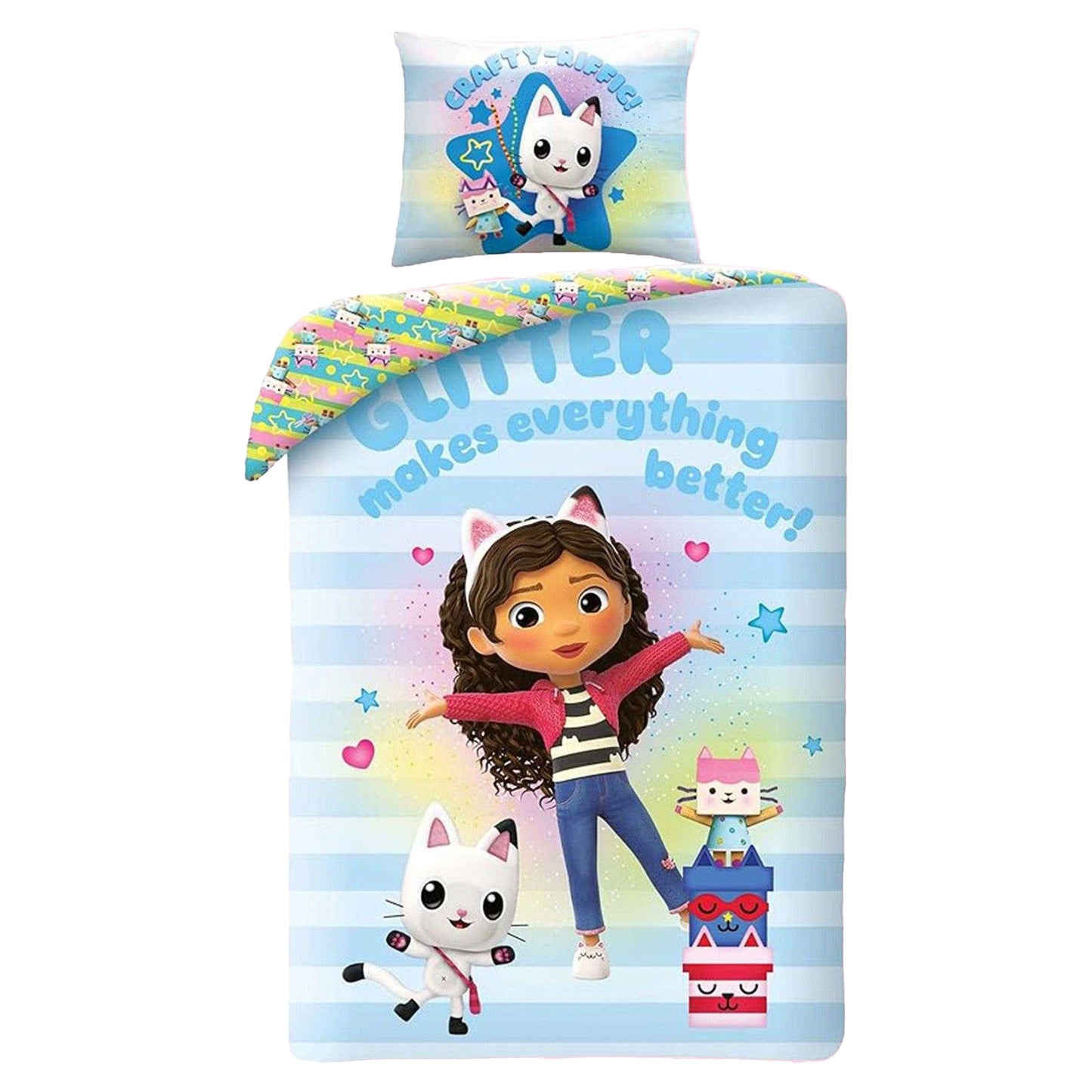 Multicoloured - Front - Gabby´s Dollhouse Glitter Makes Everything Better Reversible Duvet Set
