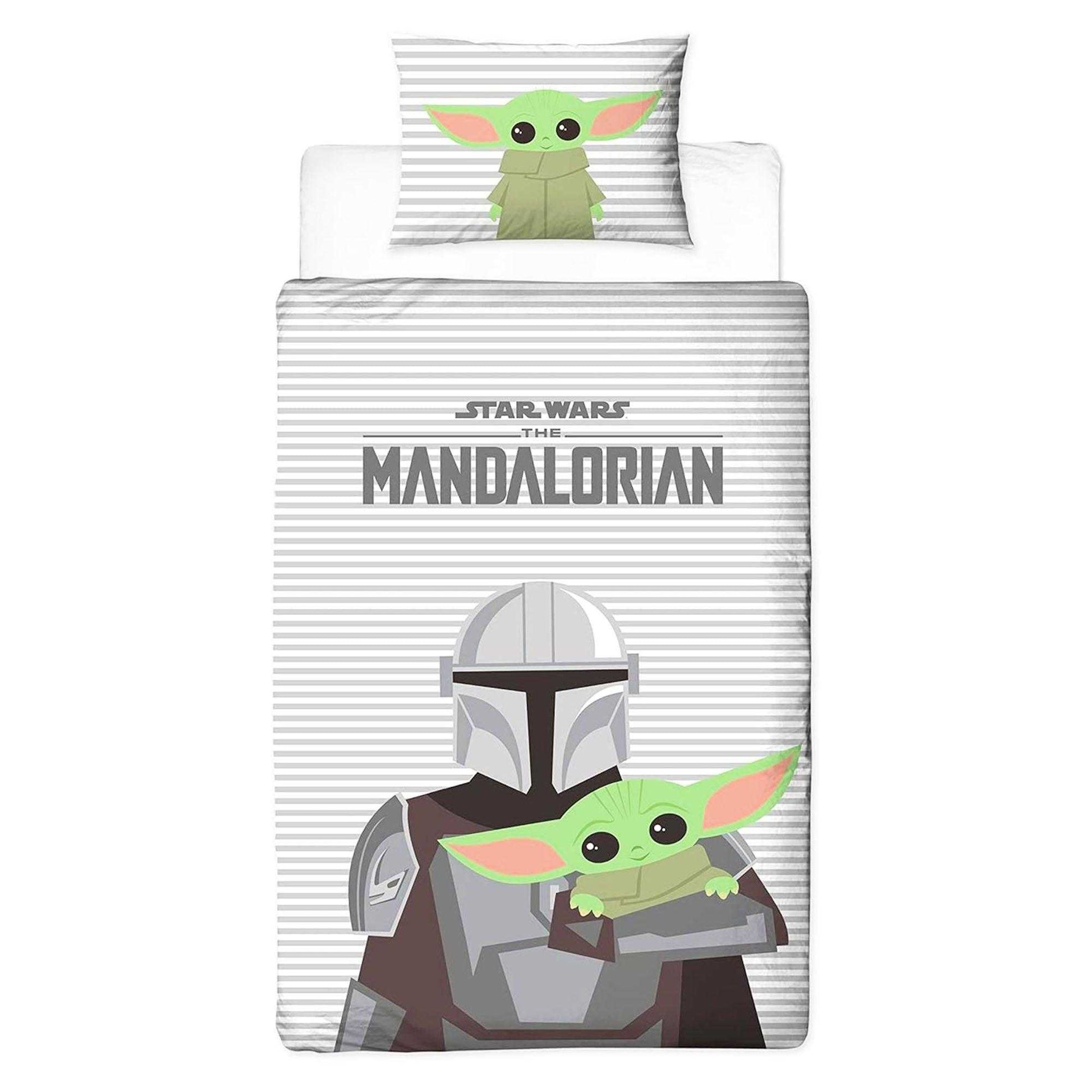 Multicoloured - Front - Star Wars The Mandalorian Baby Yoda Reversible Duvet Set