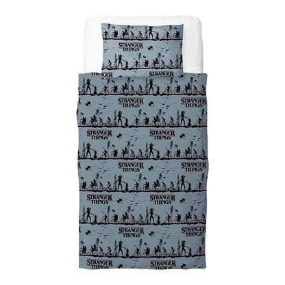 Multicoloured - Back - Stranger Things Hawkins Town Map Reversible Duvet Set