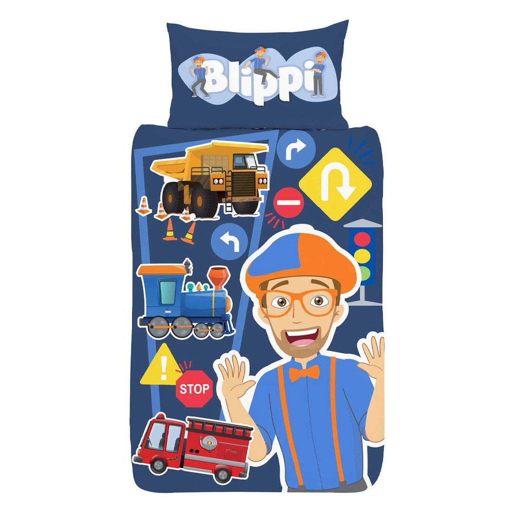 Multicoloured - Front - Blippi Tractor Reversible Duvet Set