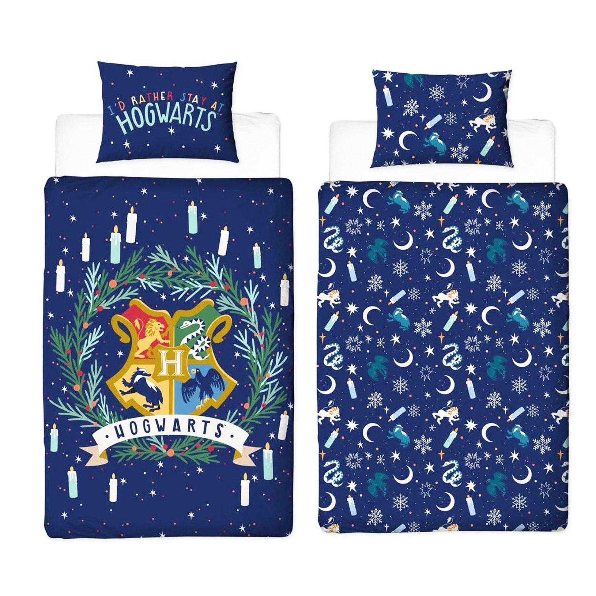 Multicoloured - Side - Harry Potter I´d Rather Stay At Hogwarts Reversible Duvet Set