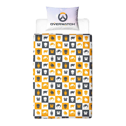 Multicoloured - Back - Overwatch Eat Sleep Character Reversible Duvet Set