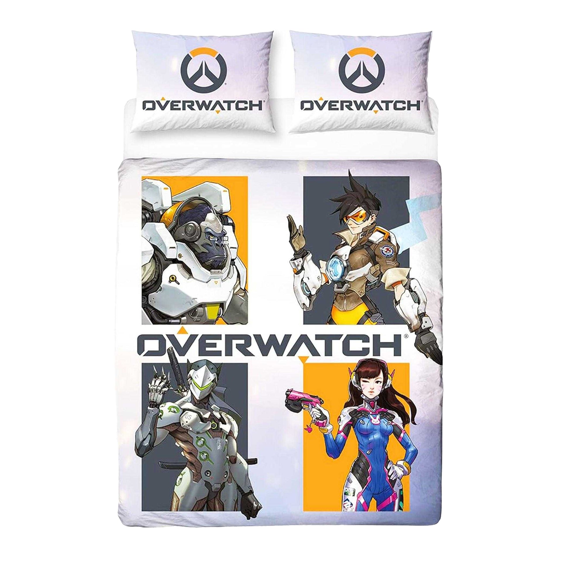 Multicoloured - Side - Overwatch Eat Sleep Character Reversible Duvet Set