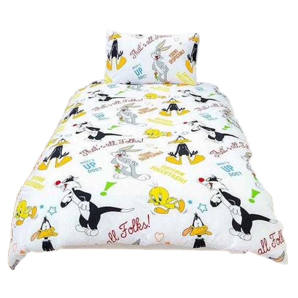 Blue-White-Yellow-Black - Lifestyle - Looney Tunes Thats´s All Folks Reversible Duvet Set
