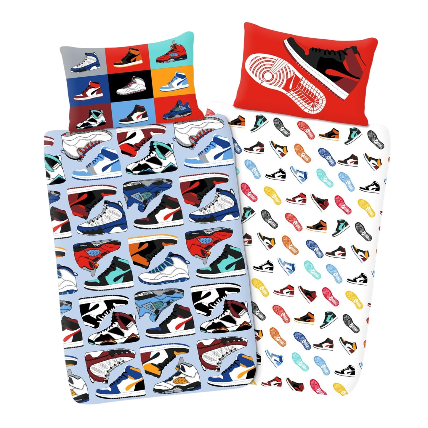 Multicoloured - Side - K Collection Sneaker City Reversible Duvet Set