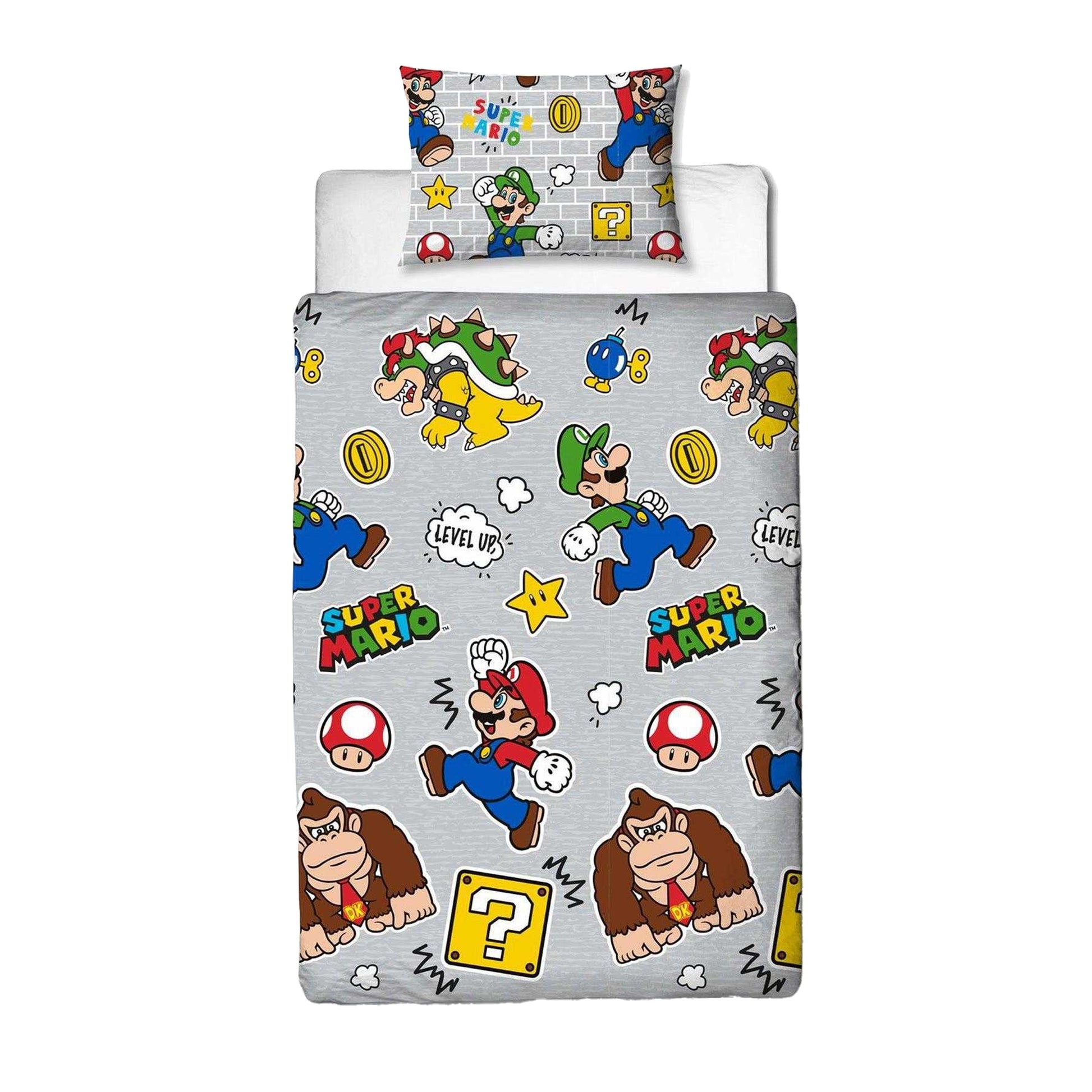 Multicoloured - Front - Super Mario Reversible Duvet Set