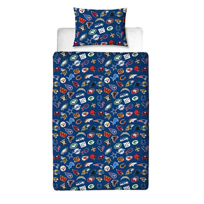 Multicoloured - Side - NFL Logo Reversible Duvet Set