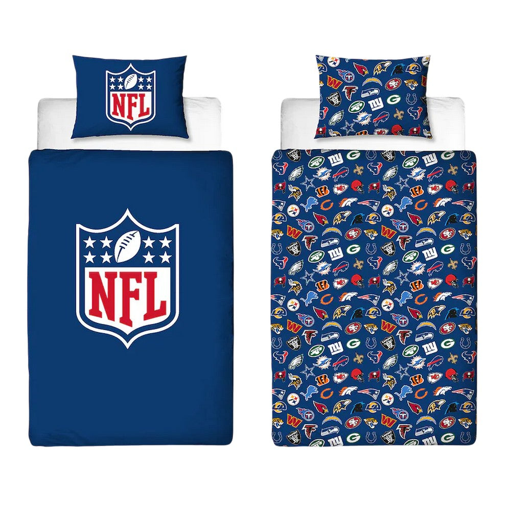 Multicoloured - Front - NFL Logo Reversible Duvet Set
