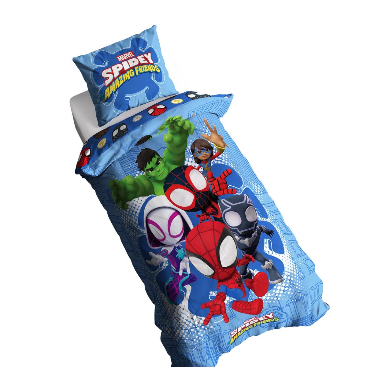 Multicoloured - Side - Disney Spidey and His Amazing Friends Reversible Duvet Set
