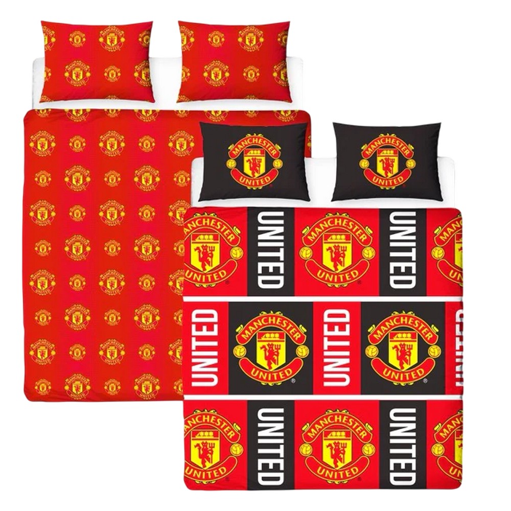 Red-Black-Yellow - Back - Manchester United FC Reversible Duvet Set