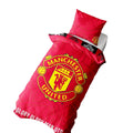 Red-Yellow - Back - Manchester United FC Crest Reversible Duvet Set