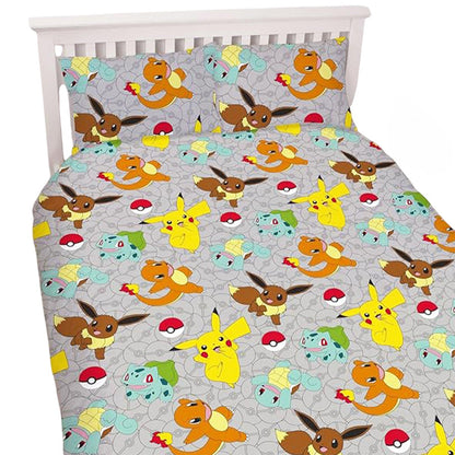 Multicoloured - Side - Pokemon Repeat Print Reversible Duvet Set