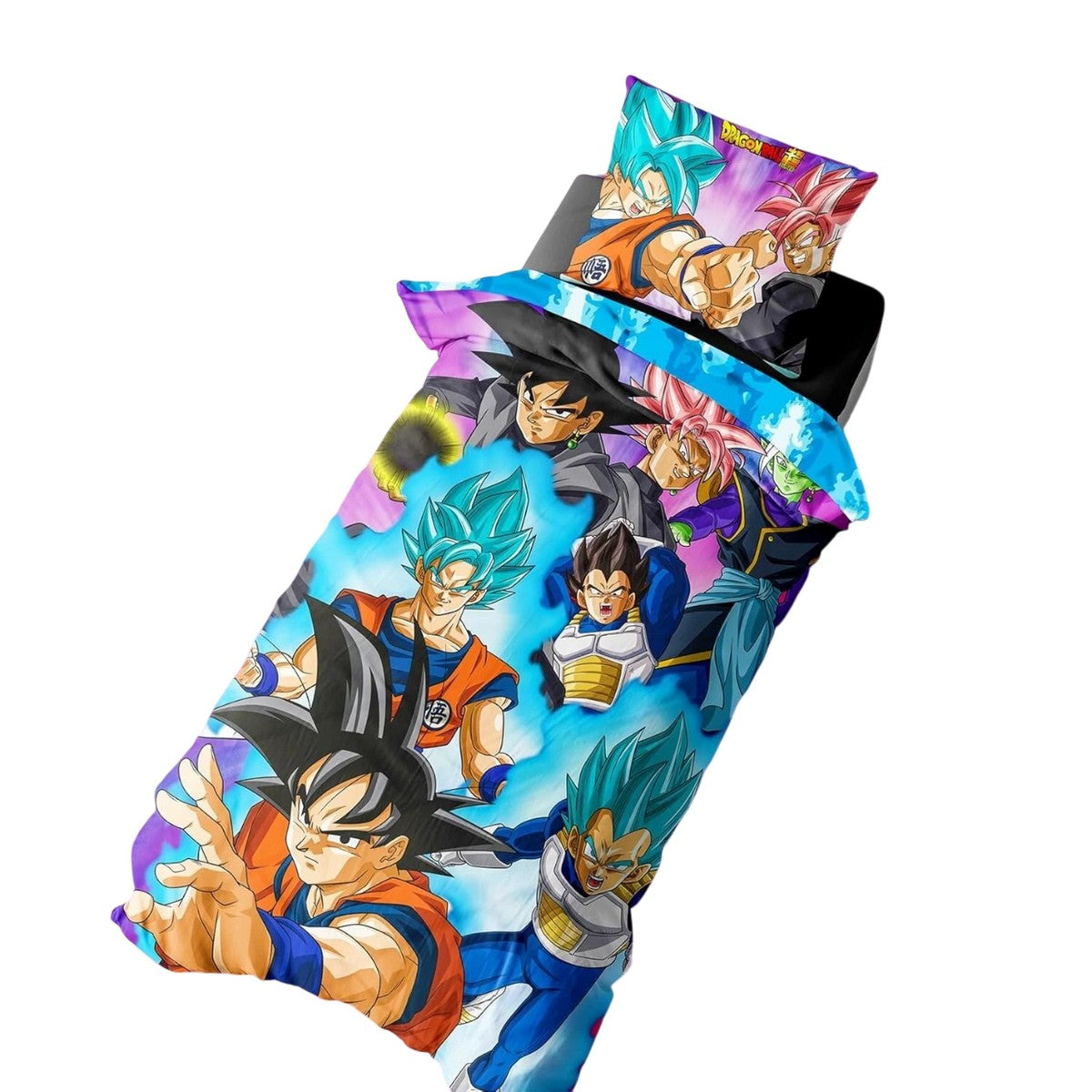 Multicoloured-Multicoloured - Back - Dragon Ball Z Reversible Goku & Vegeta Duvet Set