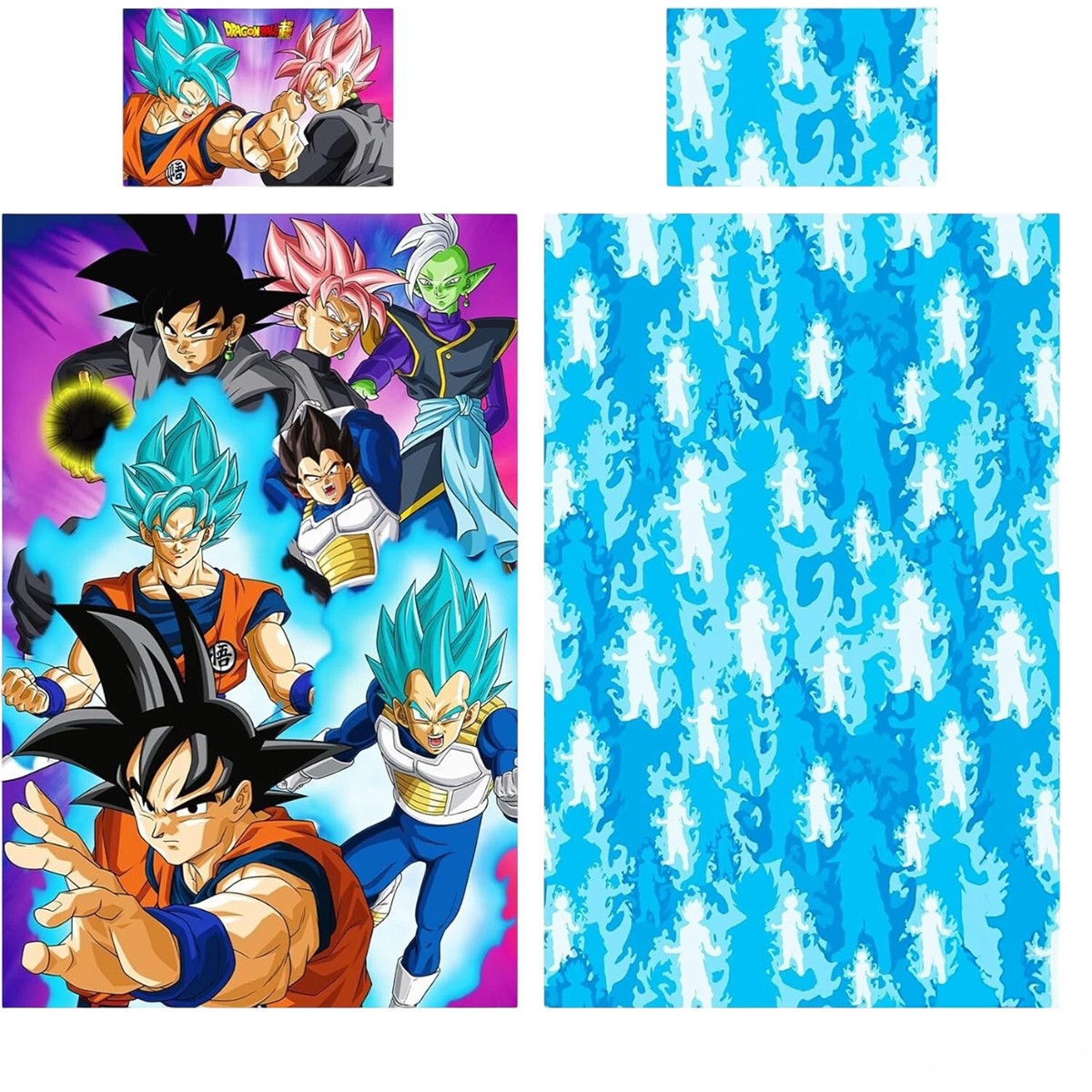 Multicoloured-Multicoloured - Front - Dragon Ball Z Reversible Goku & Vegeta Duvet Set