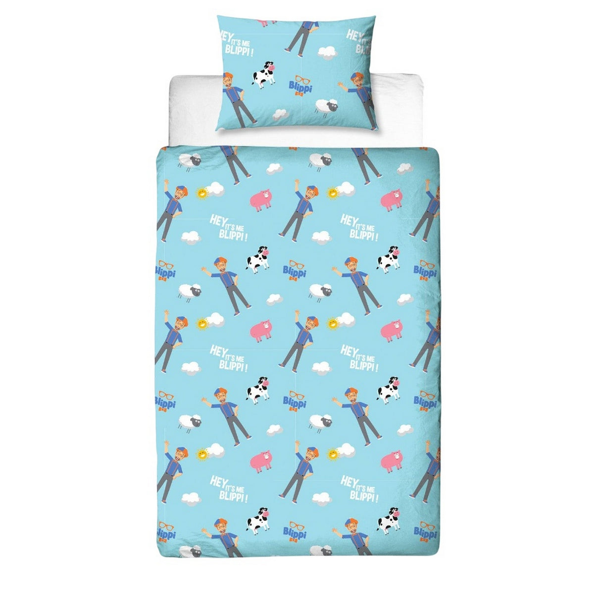 Multicoloured - Back - Blippi Digger Adventure And Farm Fun Reversible Duvet Set