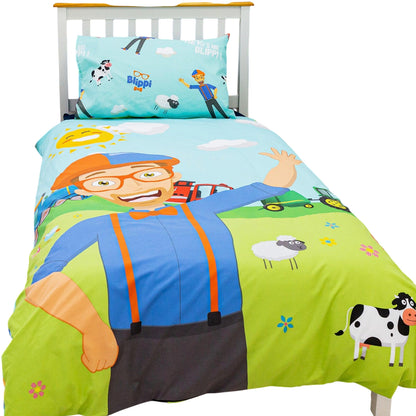 Multicoloured - Lifestyle - Blippi Digger Adventure And Farm Fun Reversible Duvet Set