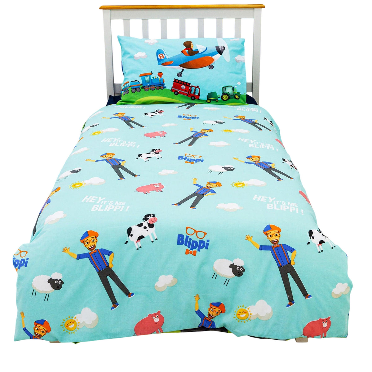 Multicoloured - Pack Shot - Blippi Digger Adventure And Farm Fun Reversible Duvet Set