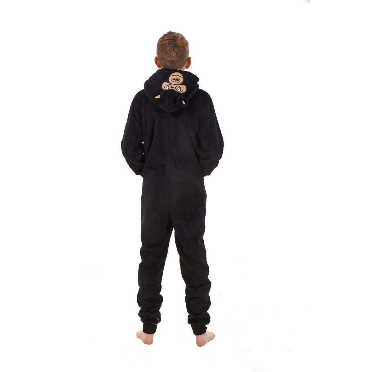 Black - Lifestyle - Keanu Childrens-Kids Gorilla All-In-One Nightwear