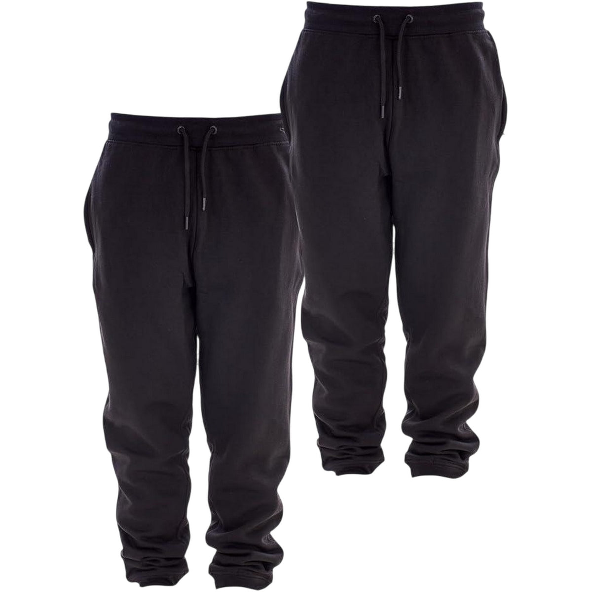 Black - Front - Keanu Childrens-Kids Cotton Blend Regular Jogging Bottoms (Pack of 2)