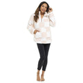 Pink-White - Front - Keanu Womens-Ladies Checked Sherpa Fleece Quarter Zip Pullover