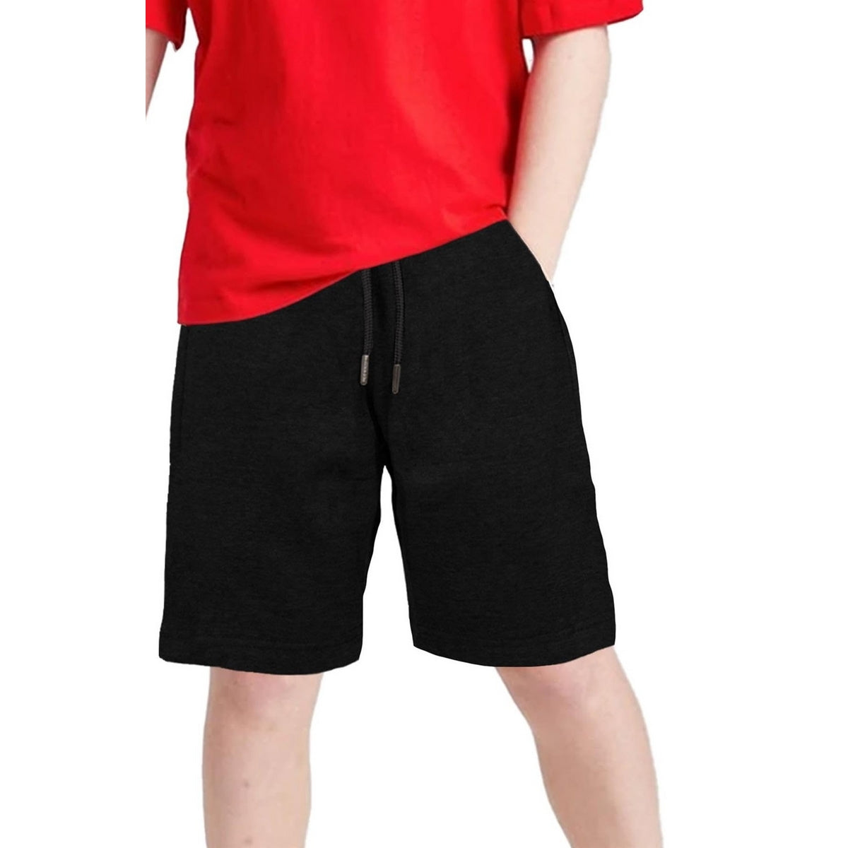 Black - Back - Keanu Boys Fleece Regular Shorts (Pack of 3)