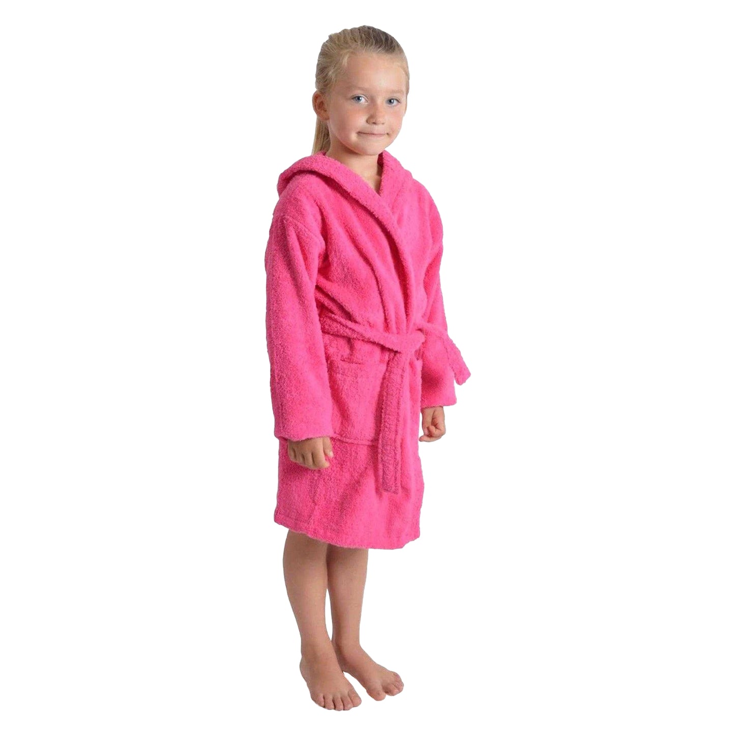 Pink - Front - Keanu Childrens-Kids Cotton Dressing Gown