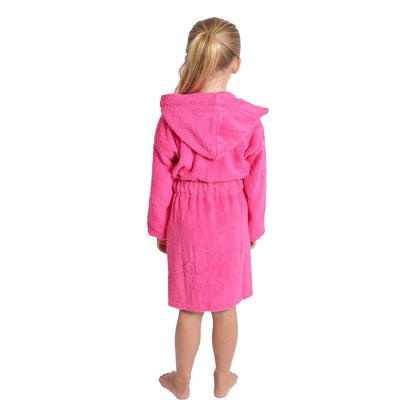Pink - Back - Keanu Childrens-Kids Cotton Dressing Gown