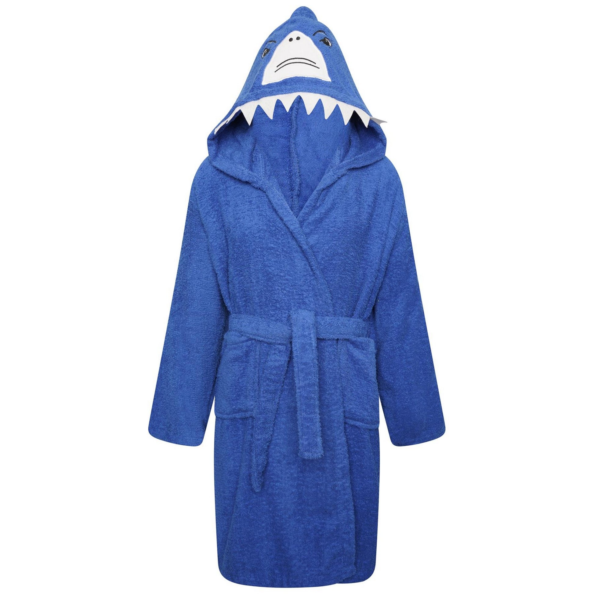 Blue - Front - Keanu Childrens-Kids Shark Head Cotton Dressing Gown