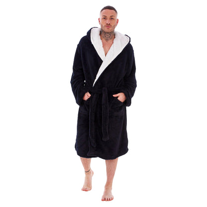 Black-White - Lifestyle - Keanu Mens Gorilla Head Fleece Dressing Gown