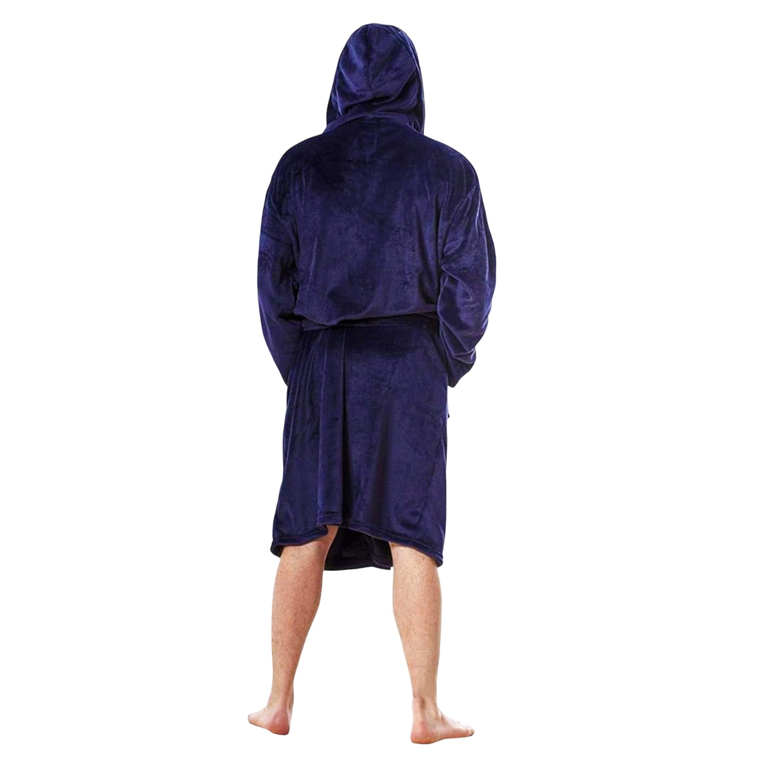 Navy Blue - Back - Keanu Mens Shark Head Fleece Dressing Gown