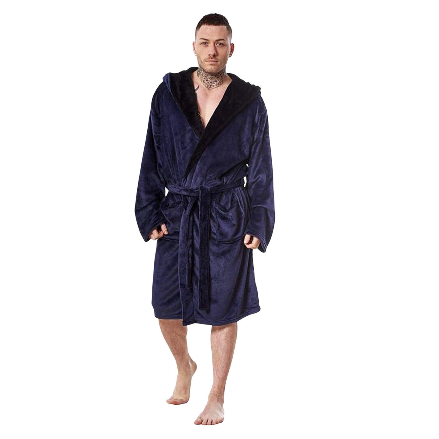 Navy Blue - Lifestyle - Keanu Mens Shark Head Fleece Dressing Gown