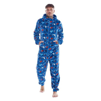 Neon - Close up - Floso Mens Game Controller Fleece Jumpsuit