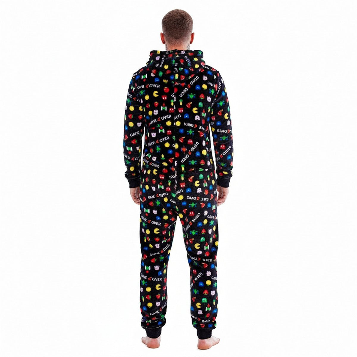 Multicoloured - Back - Floso Mens Game Controller Fleece Jumpsuit