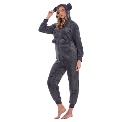 Charcoal - Lifestyle - Keanu Womens-Ladies Fleece Jumpsuit