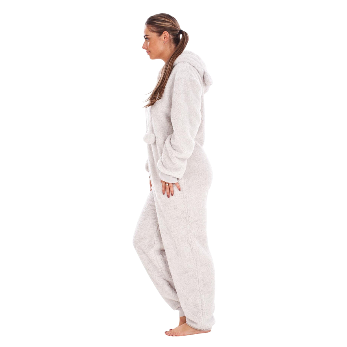 Grey - Pack Shot - Keanu Womens-Ladies Fleece Jumpsuit