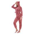 Pink - Back - Keanu Womens-Ladies Fleece Jumpsuit